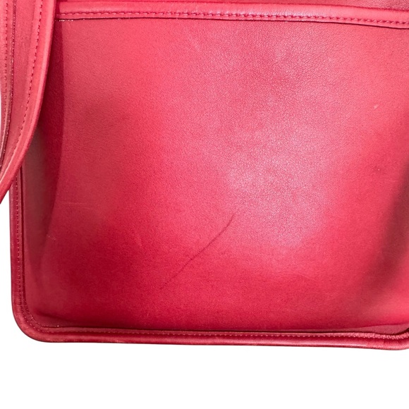 Rare Coach Vintage Red Leather Flap Bag Messenger Y2K Shoulder Bag Crossbody - Picture 17 of 17